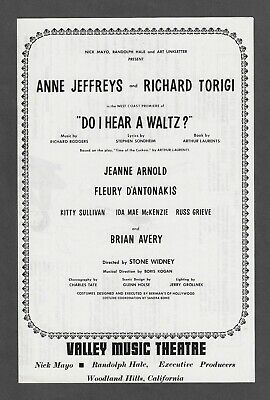 Stephen Sondheim "do I Hear A Waltz" Anne Jeffreys / Richard Torigi 1966 Program