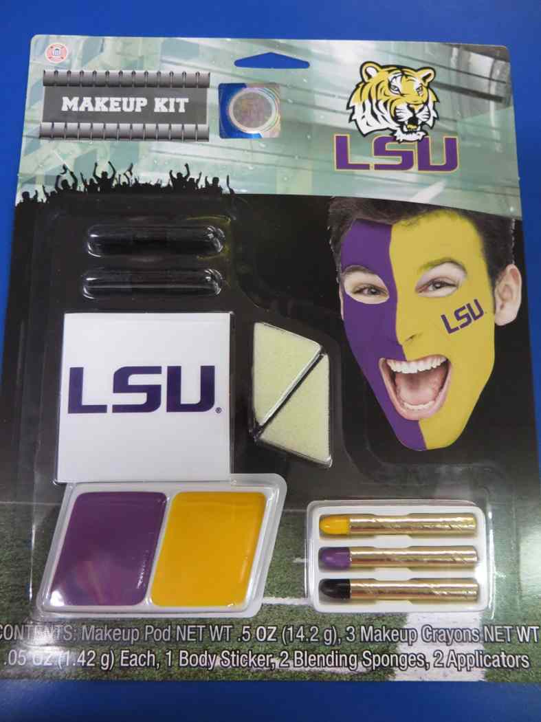 Lsu Tigers Sec Makeup Kit Ncaa Football College Game Day Costume Accessory