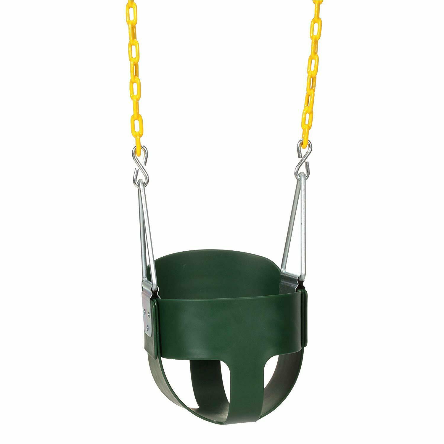 High Back Full Bucket Infant Swing Seat - Coated Chains - Fully Assembled