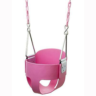 Heavy-duty High Back Full Bucket Toddler Swing Seat W/chain Fully Assembled Pink