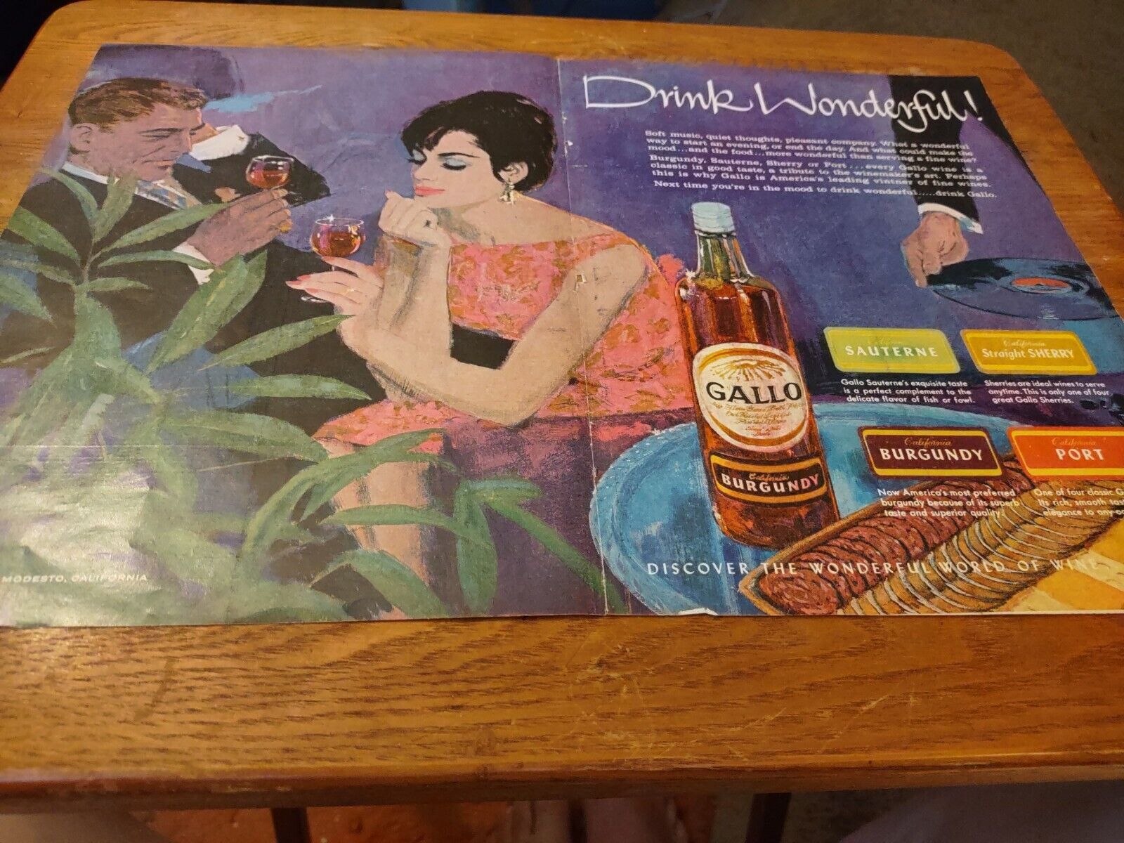 1962 Gallo Drink Wonderful Magazine Ad