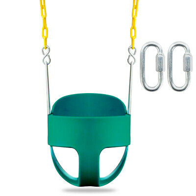 Joymor Outdoor High Back Full Bucket Toddler Swing Seat & Plastic Coated Chain