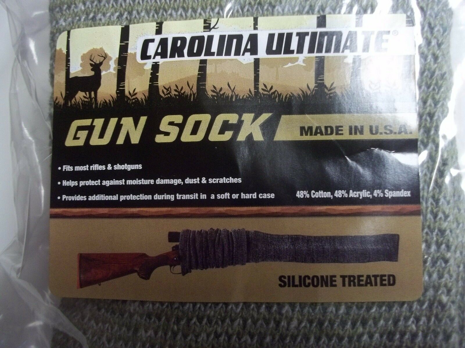 Carolina Ultimate Gun Sock / Cover Long W/silicone *100% American Made* Usa