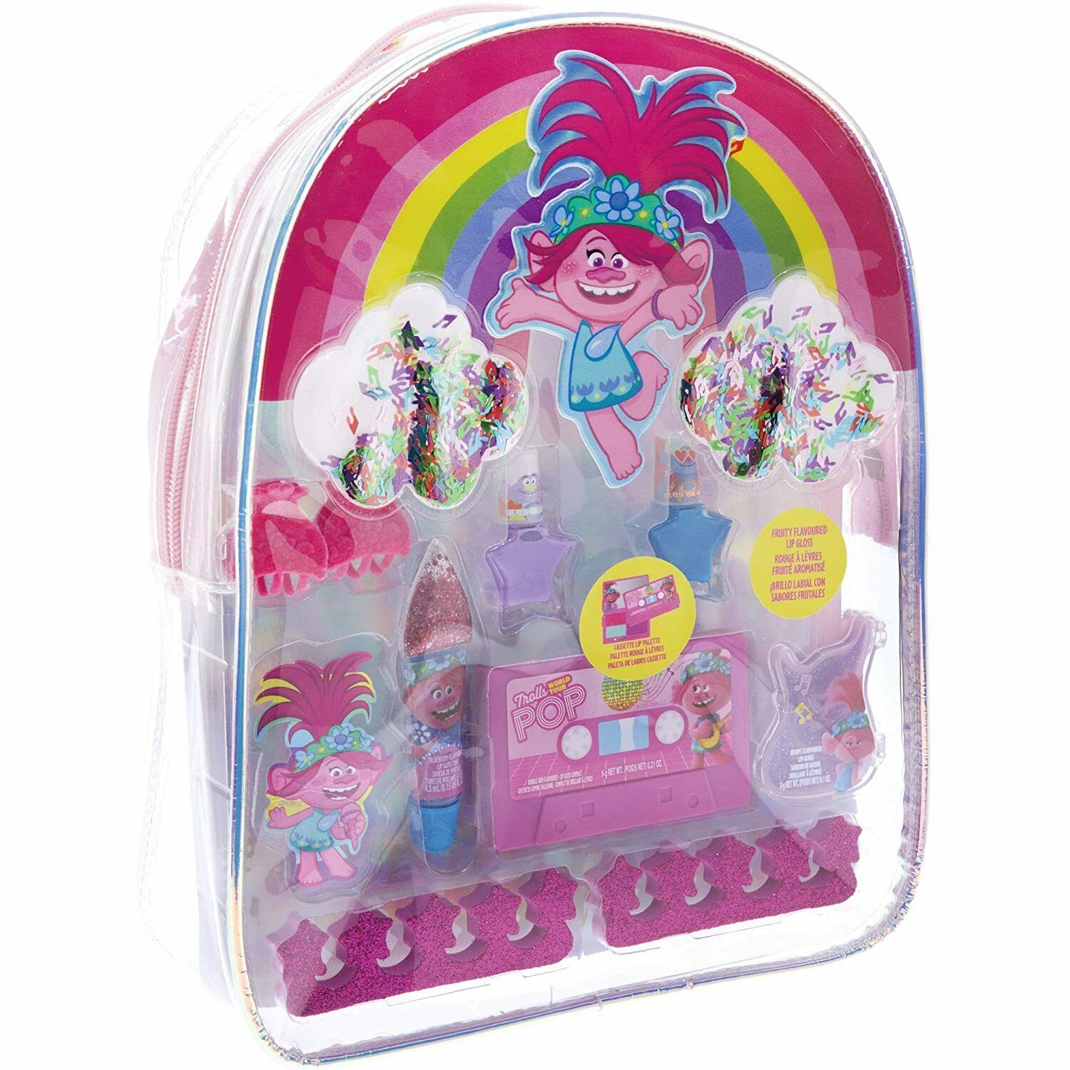 Townley Girl Trolls World Tour Cosmetic Backpack Set. 11 Ct