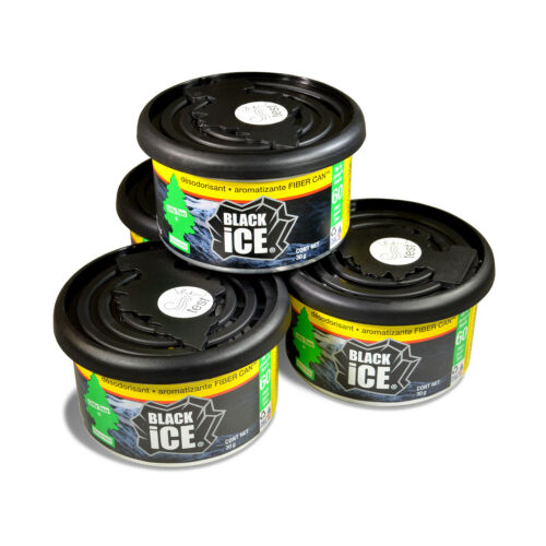 Little Trees Fiber Can Car Air Freshener 4-pack (black Ice)