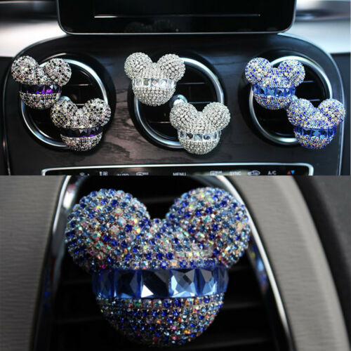 2 Pcs Mickey Mouse Car Fragrance Air Freshener Auto Vent Perfume Diffuser