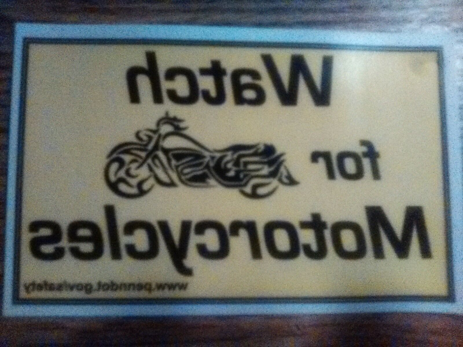 Watch For Motorcycles, Inside Window Decal