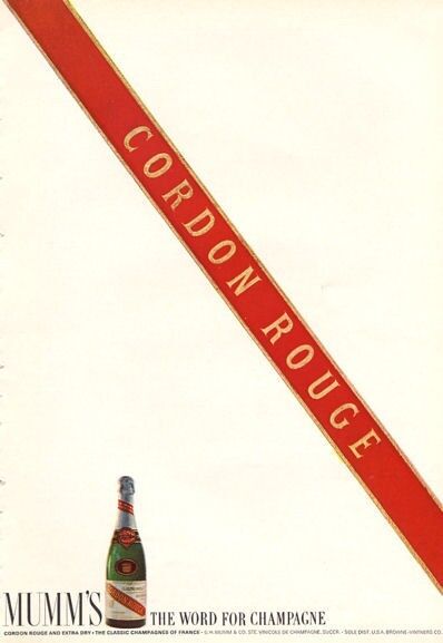 1966 Cordon Rouge  Print Ad Brut French Vintage Mumm's Extra Dry Champagne