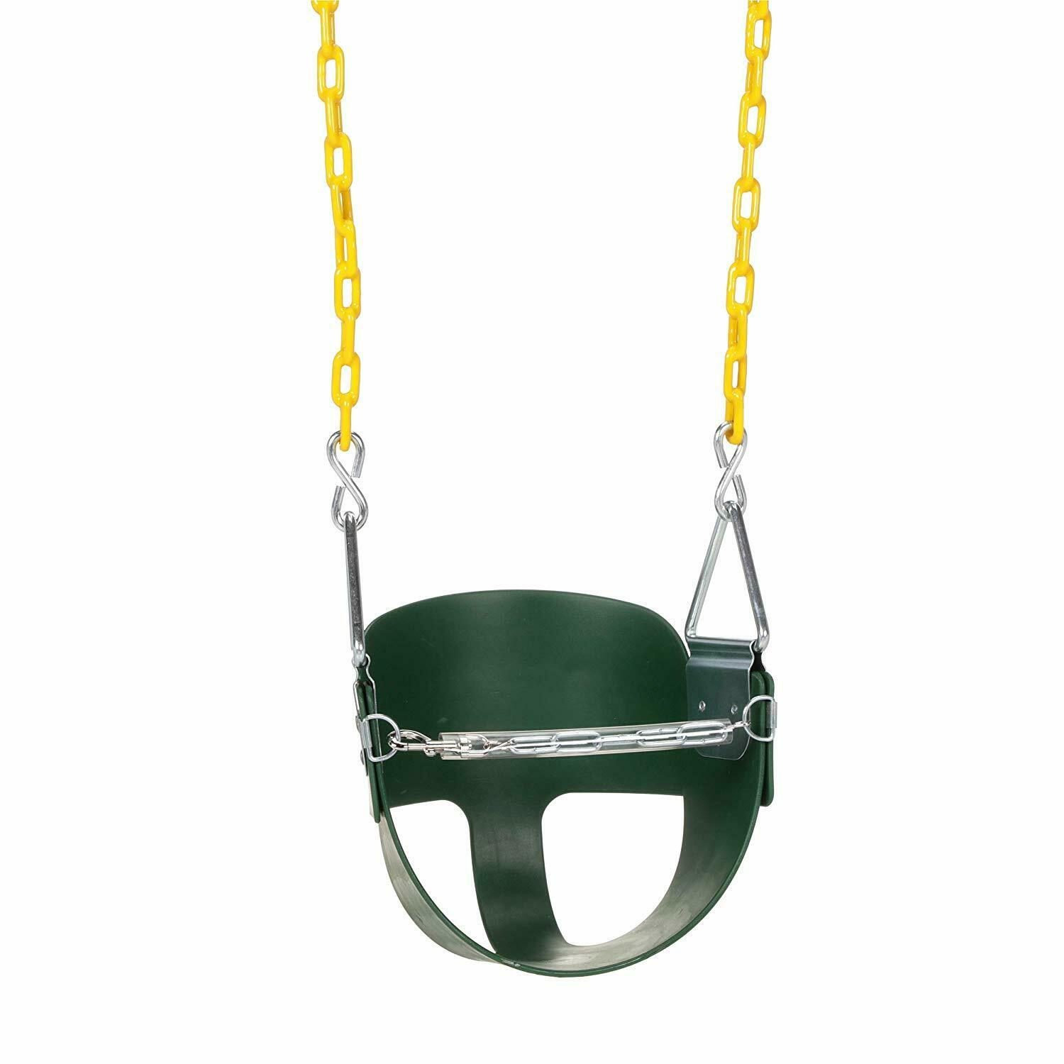 High-back Half Bucket Toddler Swing - Coated Swing Chains, Fully Assembled