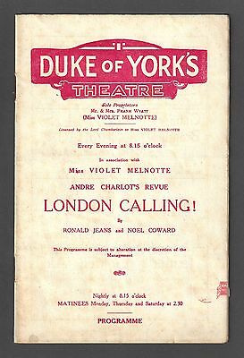 Noel Coward "london Calling!" Maisie Gay / Eubie Blake 1923 London Playbill